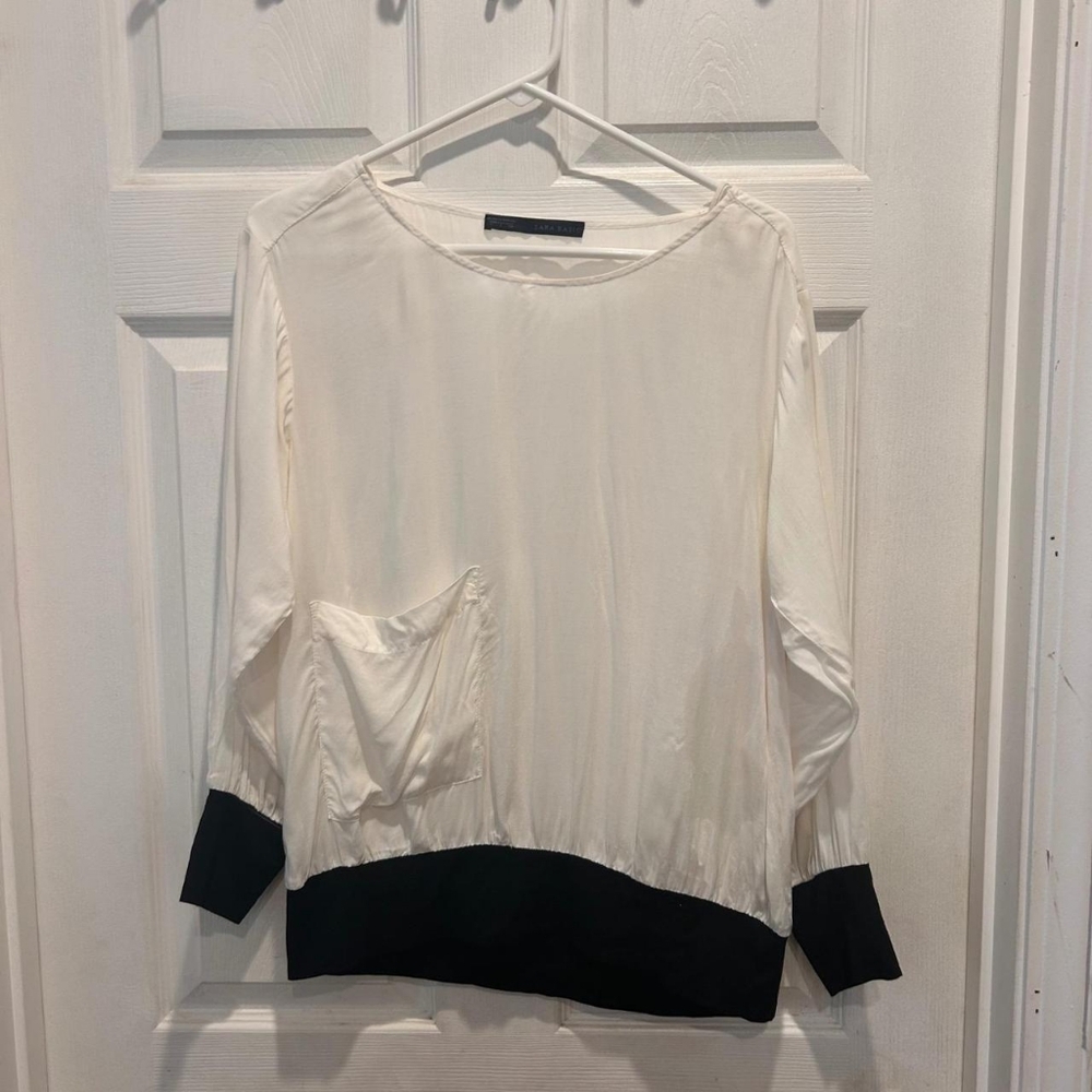 Elegant White and Black Women's Top